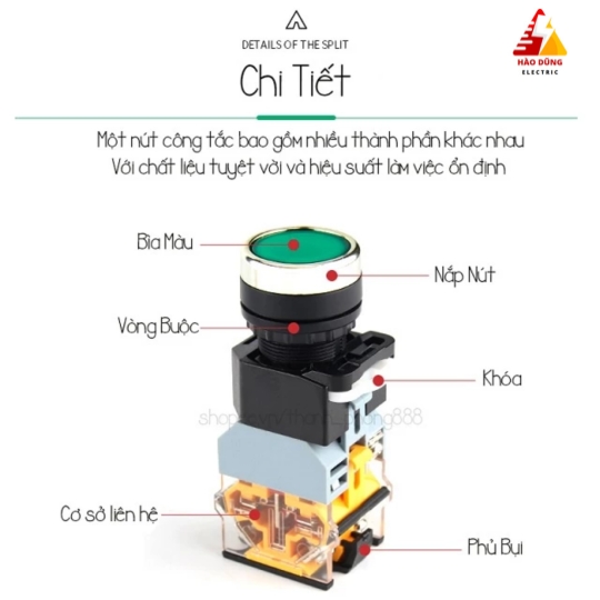 Nút nhấn đề có đèn LA38-11D