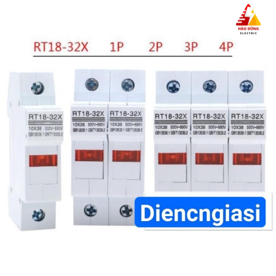 Đế Cầu Chì RT18-32X 1P / Cầu Chì Sứ 10x38 Fuse